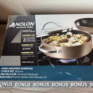 [NEW] Anolon Home Hard-Anodized Nonstick 3-Pc. Cookware Set